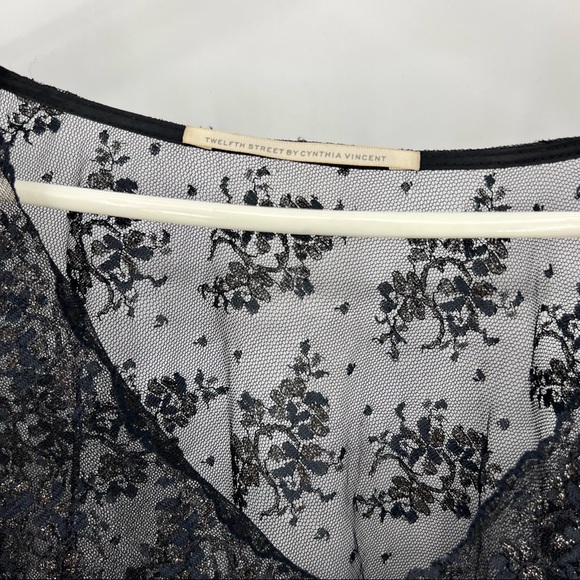 Twelfth Street by Cynthia Vincent Black Sheer Blouse Small - Picture 3 of 9